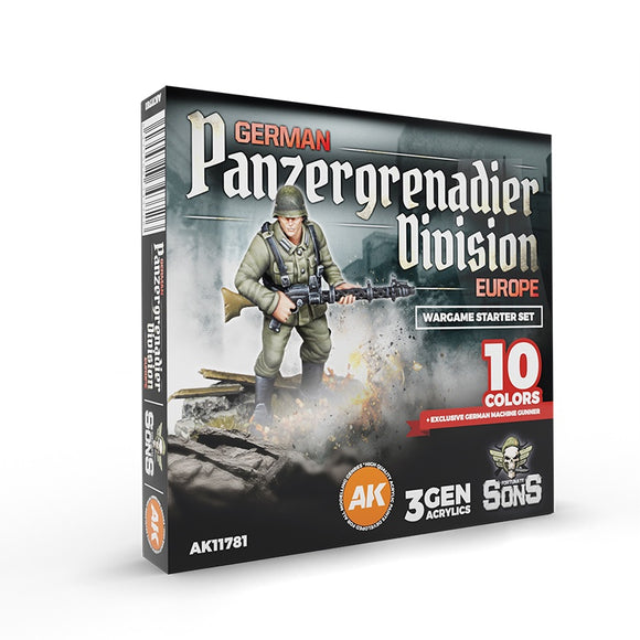 AK-Interactive AK11781 German Panzergrenadier Division Europe Wargame Starter Set + 1 Figure