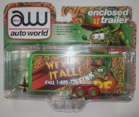 Autoworld Enclosed Trailer Rat Fink - CHASE - Red Tires