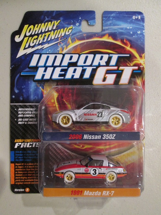 Johnny Lightning Import Heat GT 2006 Nissan 350Z & 1981 Mazda RX-7