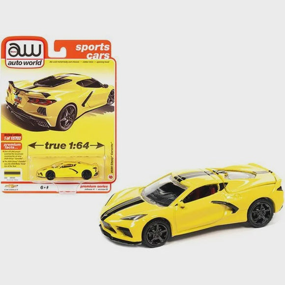 Autoworld Authentic 2021 R4 F 2020 Chevy Corvette Accelerate Yellow