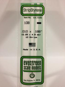 Evergreen 108 Strip - 0.25 x 4.80mm