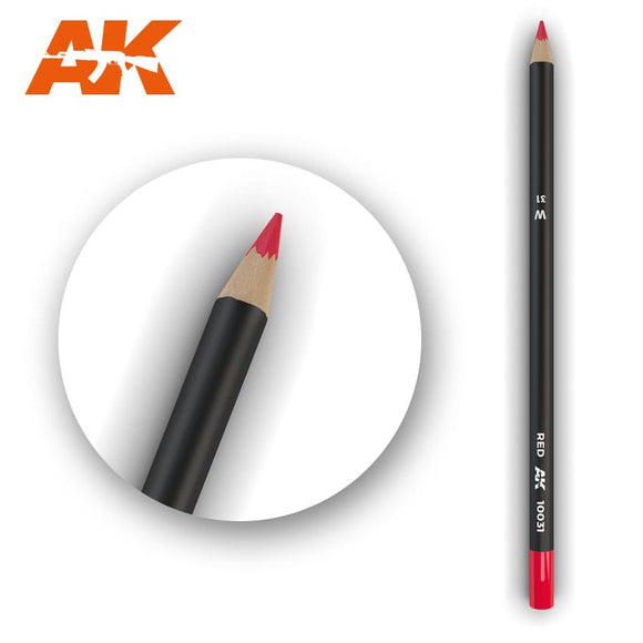 AK-Interactive AK10031 Watercolor Weathering Pencil - Red