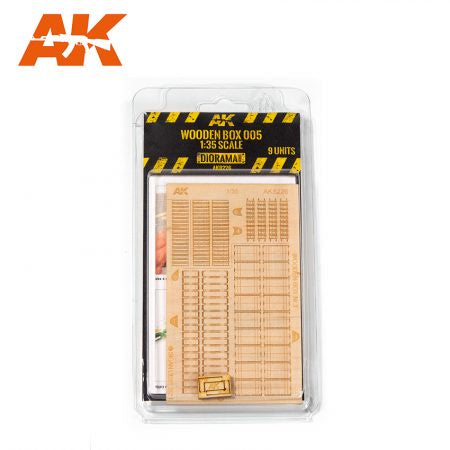 AK-Interactive AK8226 Laser Cut Wooden Box 005 - 1/35th - 9 Units