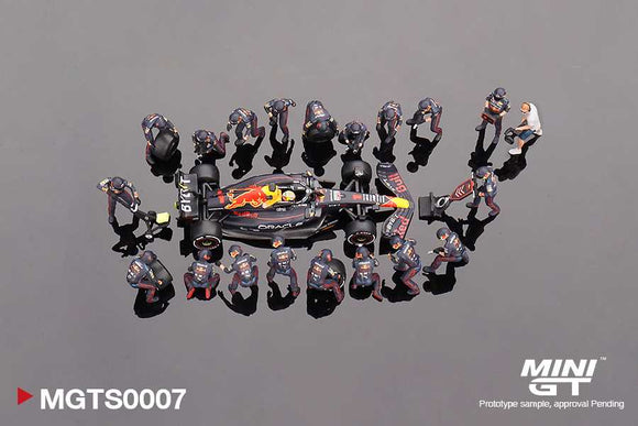 Mini GT TS0007 Red Bull RB18 #1 MV Pit Crew Set - Max Verstappen