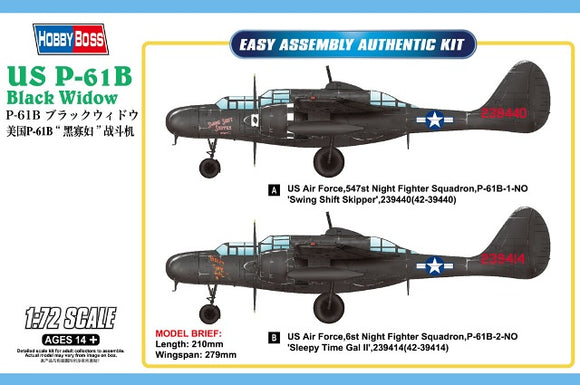 Hobby Boss 87262  US P-61B Black Widow - 1/72