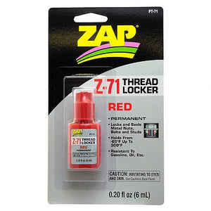 Zap PT71 Z-71 Thread Locker - Red - Permanent - 6ml