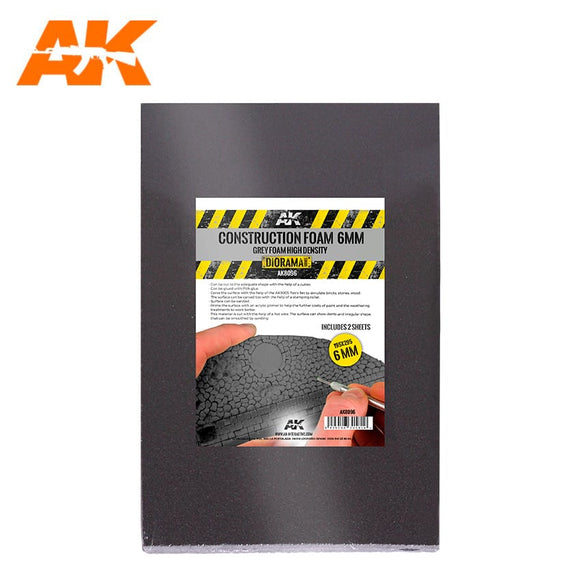 AK-Interactive AK8096 Construction Foam 6mm 195x295mm 2 Sheets