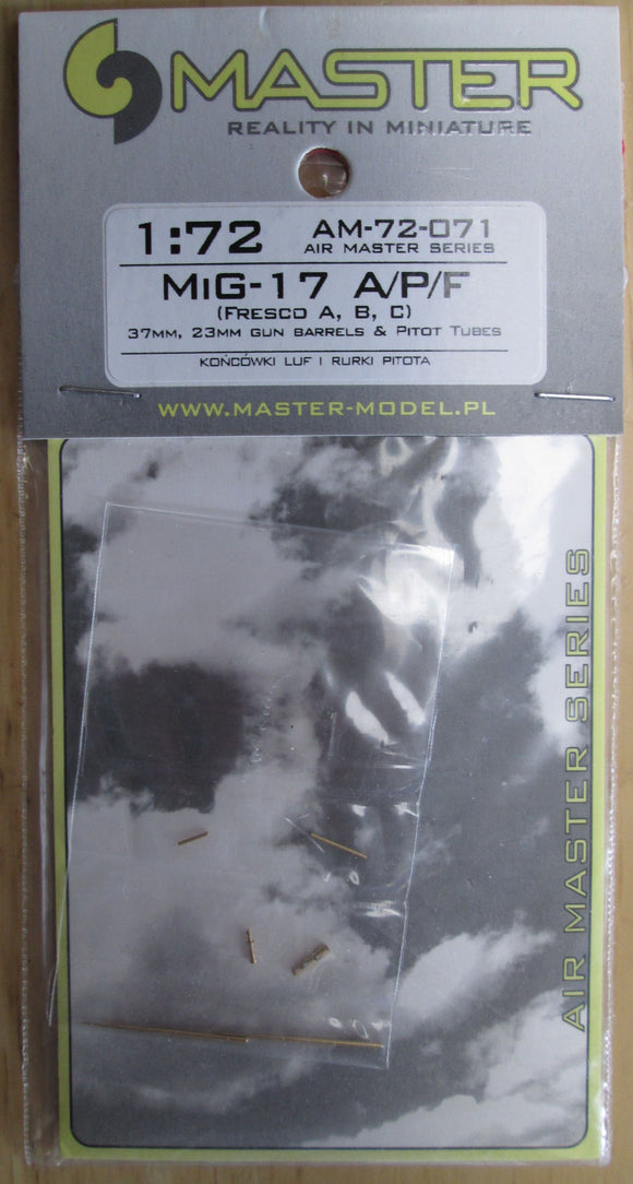 Master AM72071 MiG-17 A/P/F 37mm,23mm Gun Barrels & Pitot Tubes - 1/72