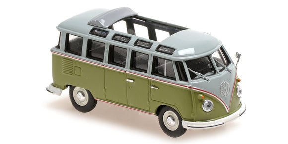Maxichamps Volkswagen Samba Bus 1961 Grey/Green