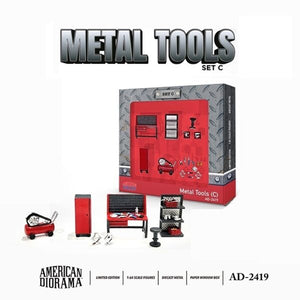American Diorama 2419 1:64 Figure Set: Metal Tools – Set C