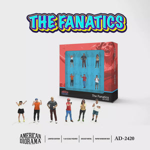 American Diorama 2420 1:64 Figure Set: The Fanatics (Racing fans theme with set of 6 figures
