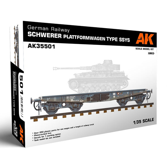 AK-Interactive AK35501 German Railway Schwerer Platformwagen - 1/35