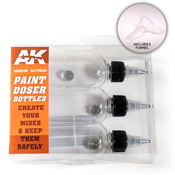 AK-Interactive AK9048 Paint Doser Bottles 3 x 100ml