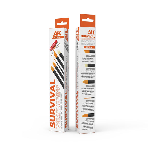 AK-Interactive AKB101 Survival Weathering Brushes Set