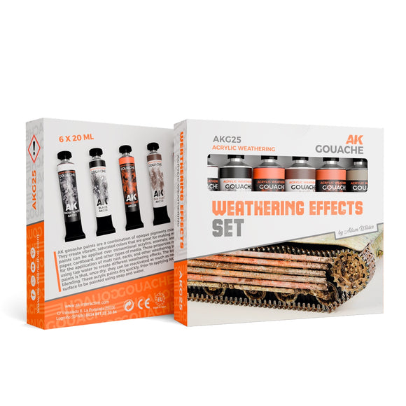 AK-Interactive AKG25 Gouaches Weathering Effects Set