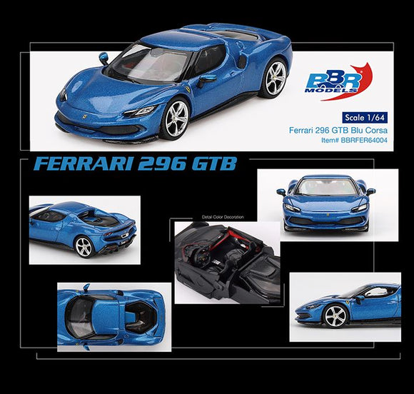 BBR 64004 Ferrari 296 GTB Blu Corsa