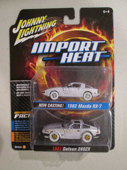 Johnny Lightning Import Heat 1982 Mazda RX-7 & 1981 Datsun 280Z