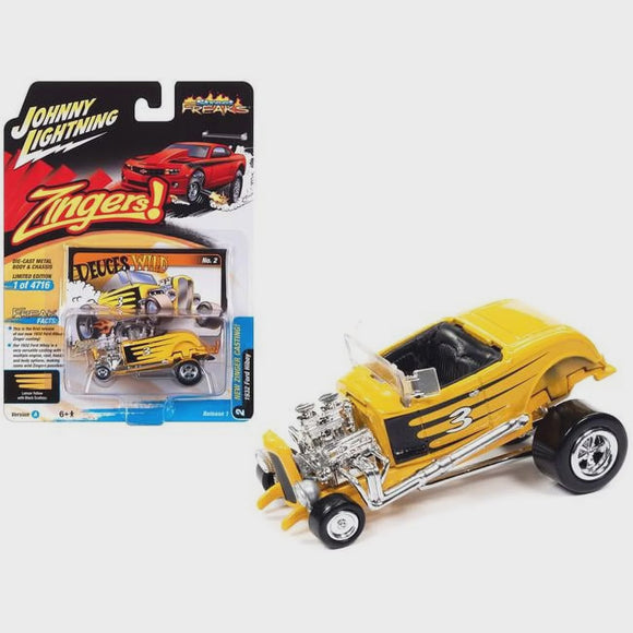 Johnny Lightning 1932 Ford Highboy - Zingers - Yellow/Black
