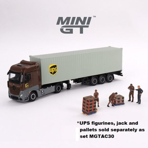 Mini GT 705 Mercedes Benz Actros w/ 40Ft Container - UPS Europe