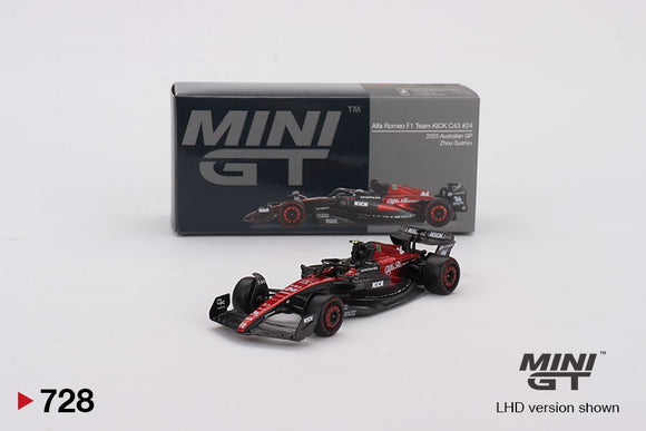 Mini GT 728 Alfa Romeo C43 #24 - Zhou Guanyu - 2023 Australian GP