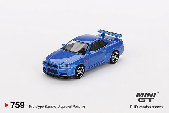 Mini GT 759 Nissan Skyline GT-R (R34) V-Spec - Bayside Blue