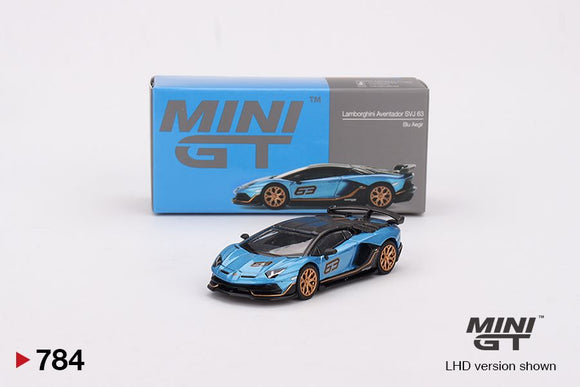 Mini GT 784 Lamborghini Aventador SVJ 63  Blu Aegir