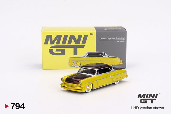 Mini GT 794 Lincoln Capri Hot Rod 1954 Lime Yellow