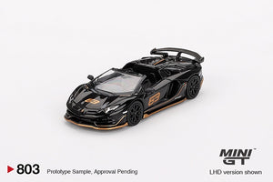 Mini GT 803 Lamborghini Aventador SVJ 63 Roadster Nero Aldebaran