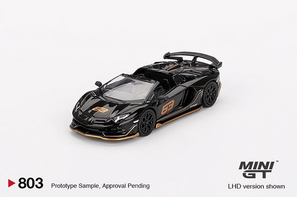 Mini GT 803 Lamborghini Aventador SVJ 63 Roadster Nero Aldebaran