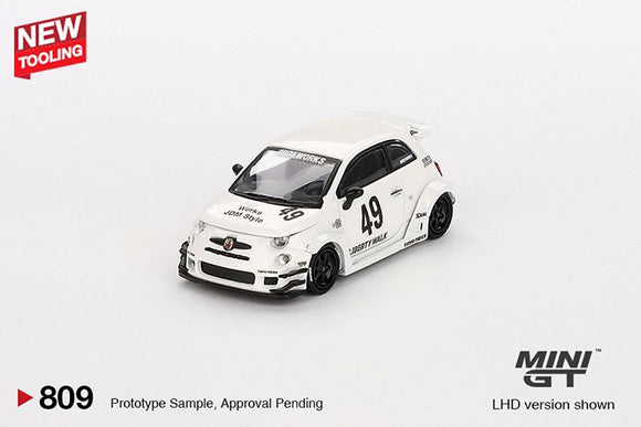 Mini GT 809 LB Works x Abas Works FIAT ABARTH 595 Gara White