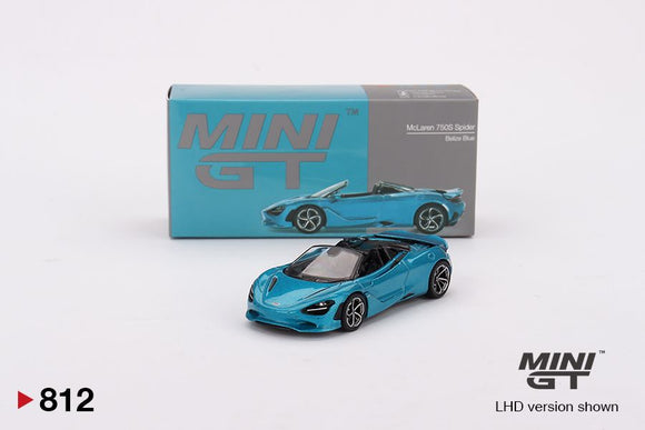 Mini GT 812 McLaren 750S Spider Belize Blue