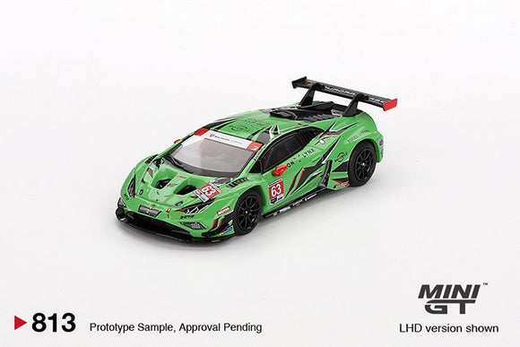 Mini GT 813 Lamborghini Huracan GT3 EVO2 #63 Iron Lynx IMSA 2023  Daytona 24 Hrs.