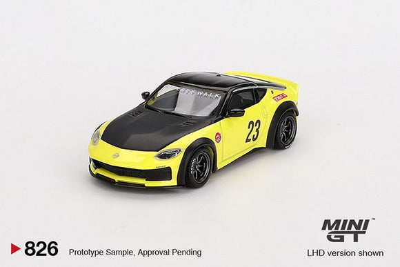 Mini GT 826 Nissan Z LB★NATION WORKS Ikazuchi Yellow