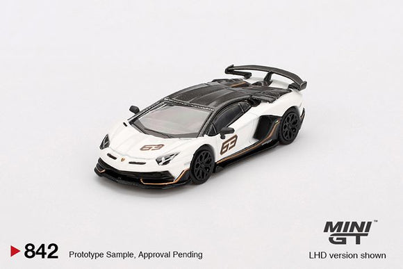 Mini GT 842 Lamborghini Aventador SVJ 63 Bianco Asopo