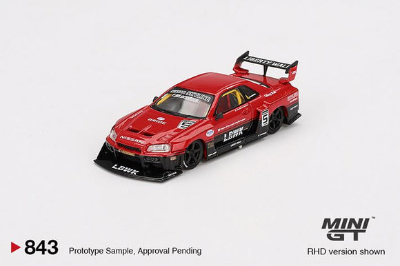 Mini GT 843 Nissan LB-ER34 Super Silhouette SKYLINE Red/Black