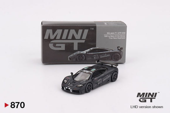 Mini GT 870 McLaren F1 GTR #59 1995 Le Mans 24Hr Winner Post-Race Weathered