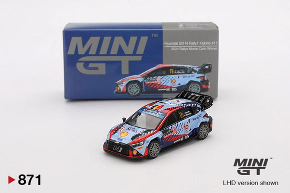 Mini GT 871 Hyundai i20 N Rally 1 Hybrid #11  2024 RallyeMonte-Carlo Winner