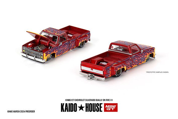 Mini GT G127 Chevrolet Silverado Dually on Fire V1