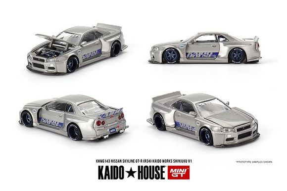 Mini GT G143 Nissan Skyline GT-R (R34) Kaido Works Shinjuku V1
