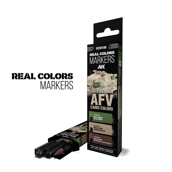 AK-Interactive RCM108 Late German AFV Camo Colors Marker Set