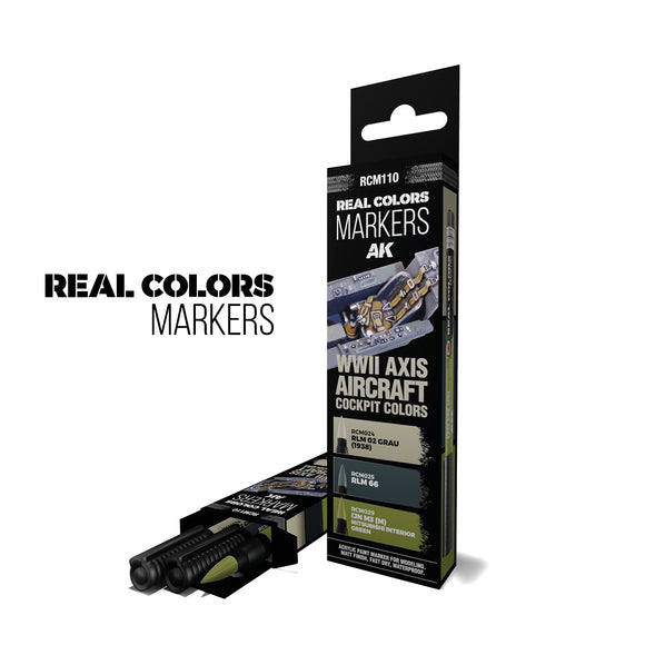 AK-Interactive RCM110 WWII Axis Aircraft Cockpit Colors Marker Set