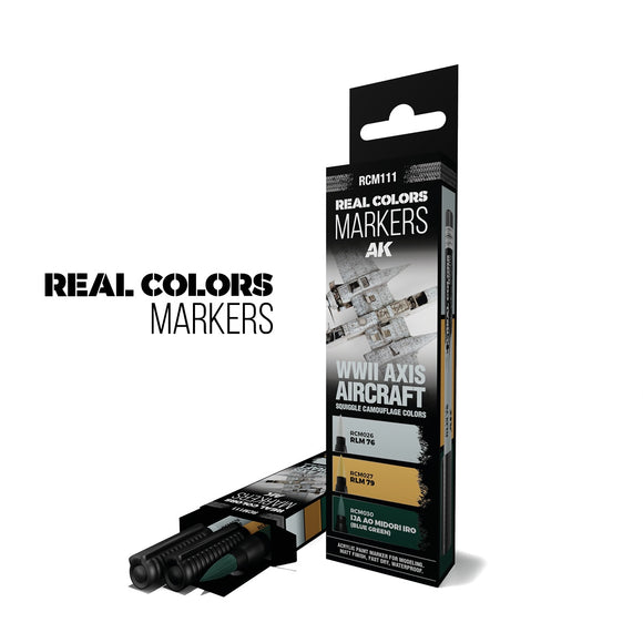 AK-Interactive RCM111 WWII Axis Squiggle Camouflage Colors Marker Set