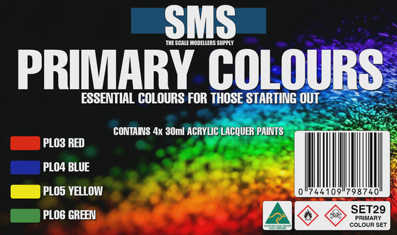 SMS SET29 Primary Colours Set 4 x 30ml