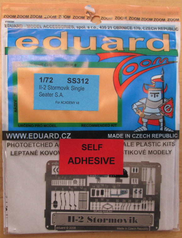 Eduard SS312 Il-2 Stormovik Single Seater Cockpit Interior - 1/72