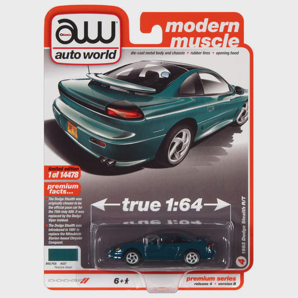 Autoworld Authentic 2021 R4 D 1993 Dodge Stealth R/T - Peacock Green