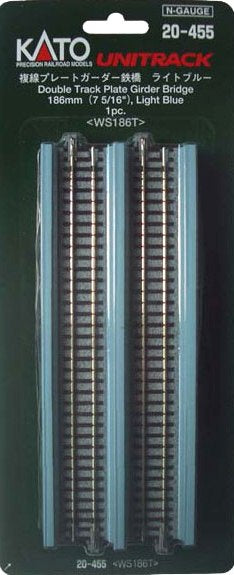 Kato 20-455 Unitrack Double Plate Girder Bridge 186mm - Blue