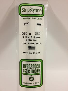 Evergreen 159 Strip - 1.50 x 6.30mm