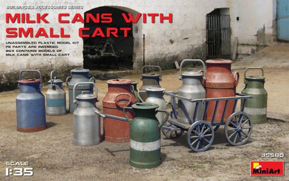 Miniart 35580 Milk Cans with Small Cart