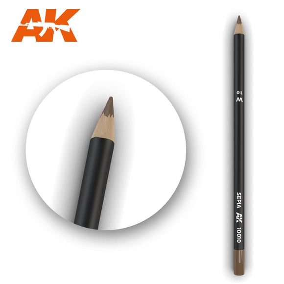 AK-Interactive AK10010 Watercolor Weathering Pencil - Sepia