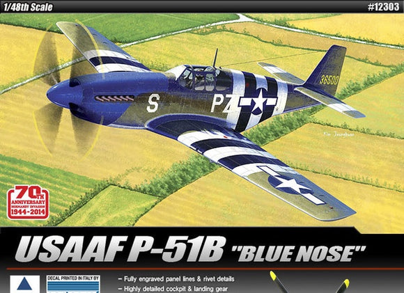 Academy 12303 North American P-51B Mustang 'Blue Nose' USAAF